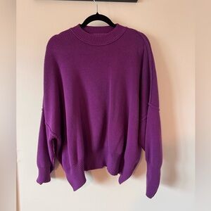 Free People Relaxed Crewneck Sweater - Purple